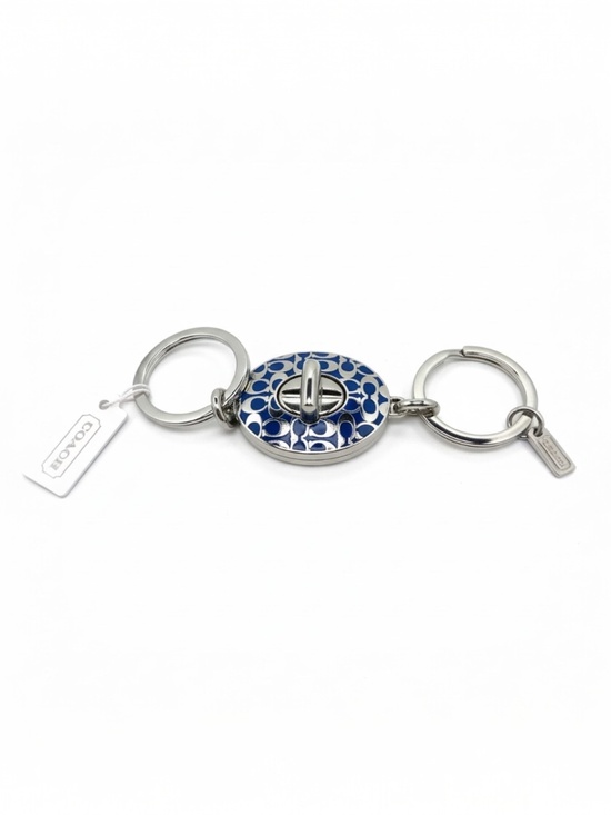 Coach Accessories - NWT RARE Coach Blue Enamel Signature Valet Keychain Key Fob Bag Bag Charm #F9219